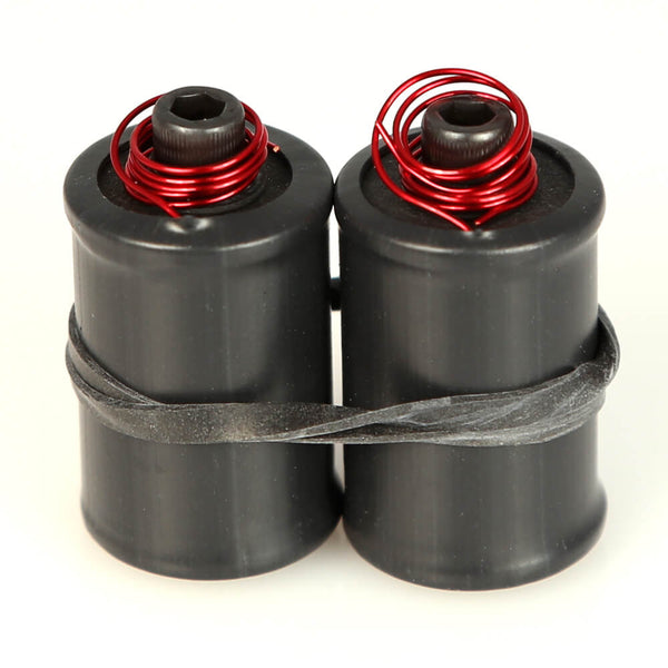 Coils with Black Heatshrink - 1" 8 Wrap - red wire