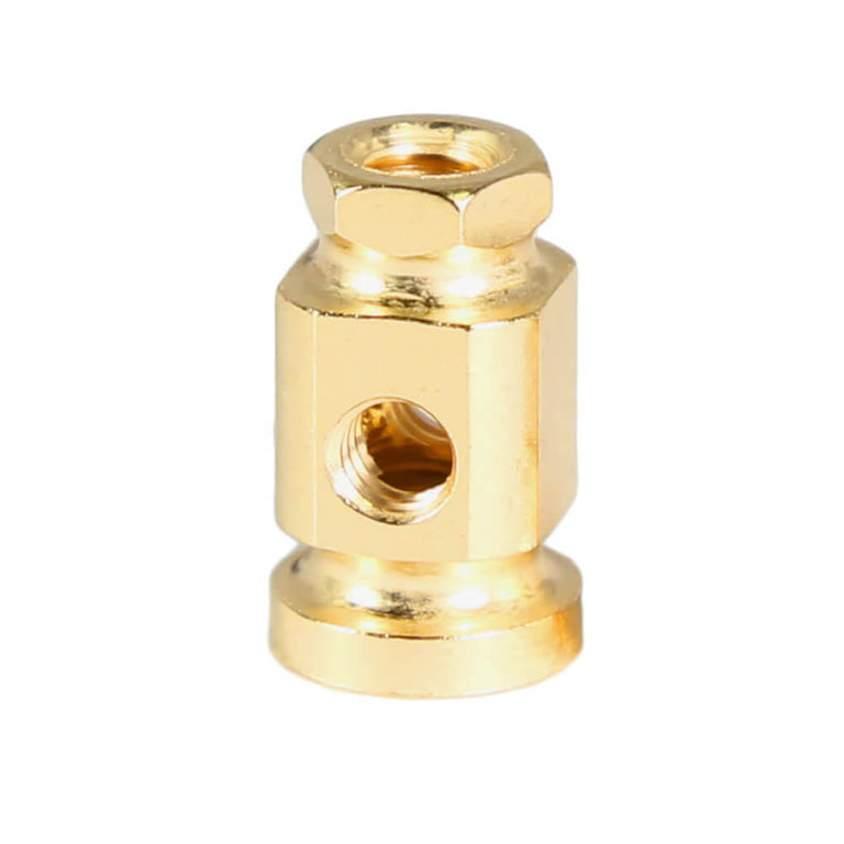 Binding Post Square Sided Hex Topped Brass - Front