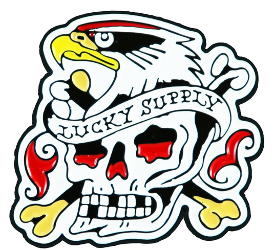 LUCKY SUPPLY X CHAD KOEPLINGER EAGLE SKULL ENAMEL PIN