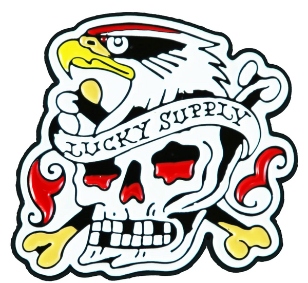 LUCKY SUPPLY X CHAD KOEPLINGER EAGLE SKULL ENAMEL PIN