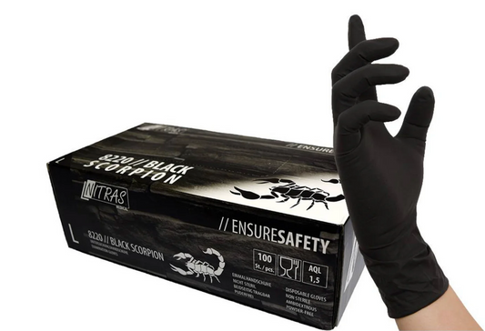 Nitras - Black Scorpion -Latex gloves - black - XS-XL