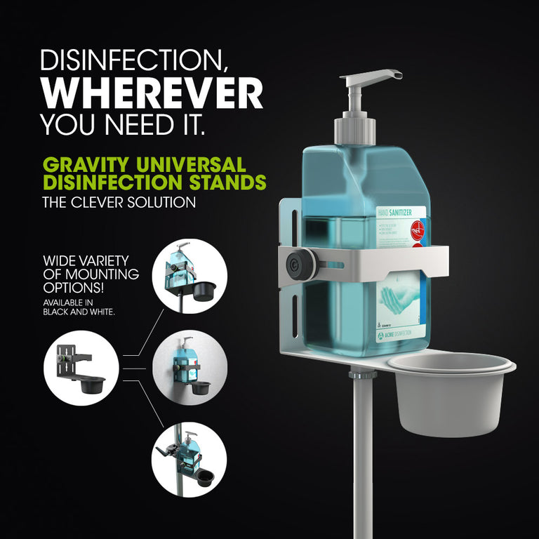 Disinfectant Stand by Gravity - Height-Adjustable
