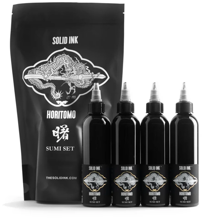 SOLID INK - Horitomo | Sumi Set (Black, Dark, Medium, Light)