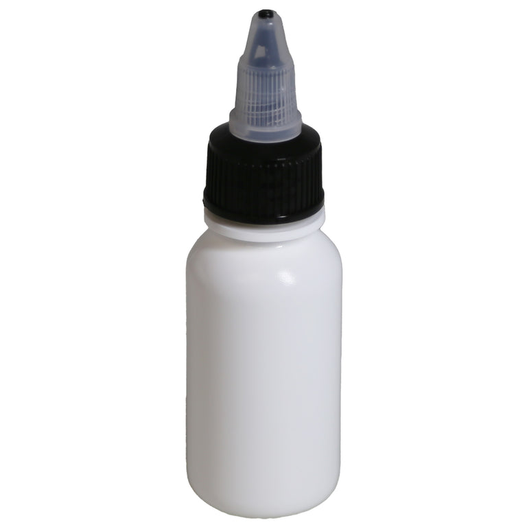 Boston Round Bottle with Top White - 1oz