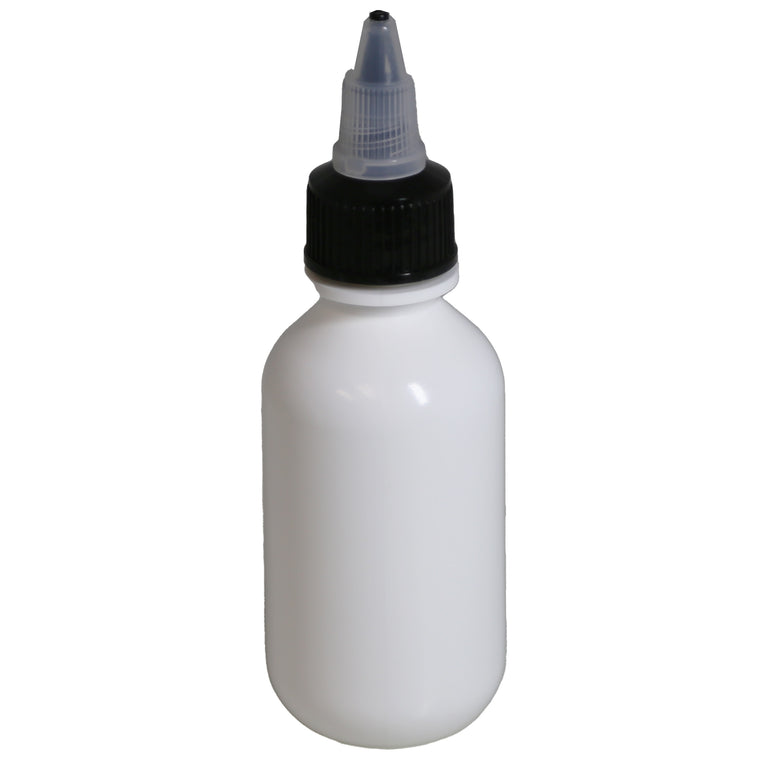 Boston Round Bottle with Top White - 2oz