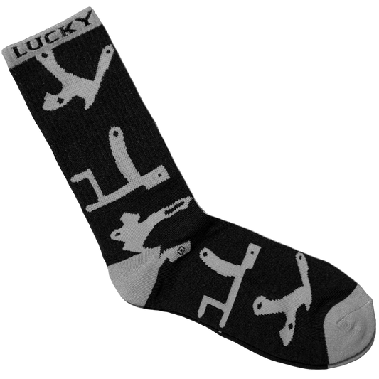 Lucky Supply Machine Frame Socks - BLACK