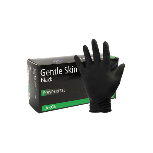 Gentle Skin Black Latex Gloves - Medium