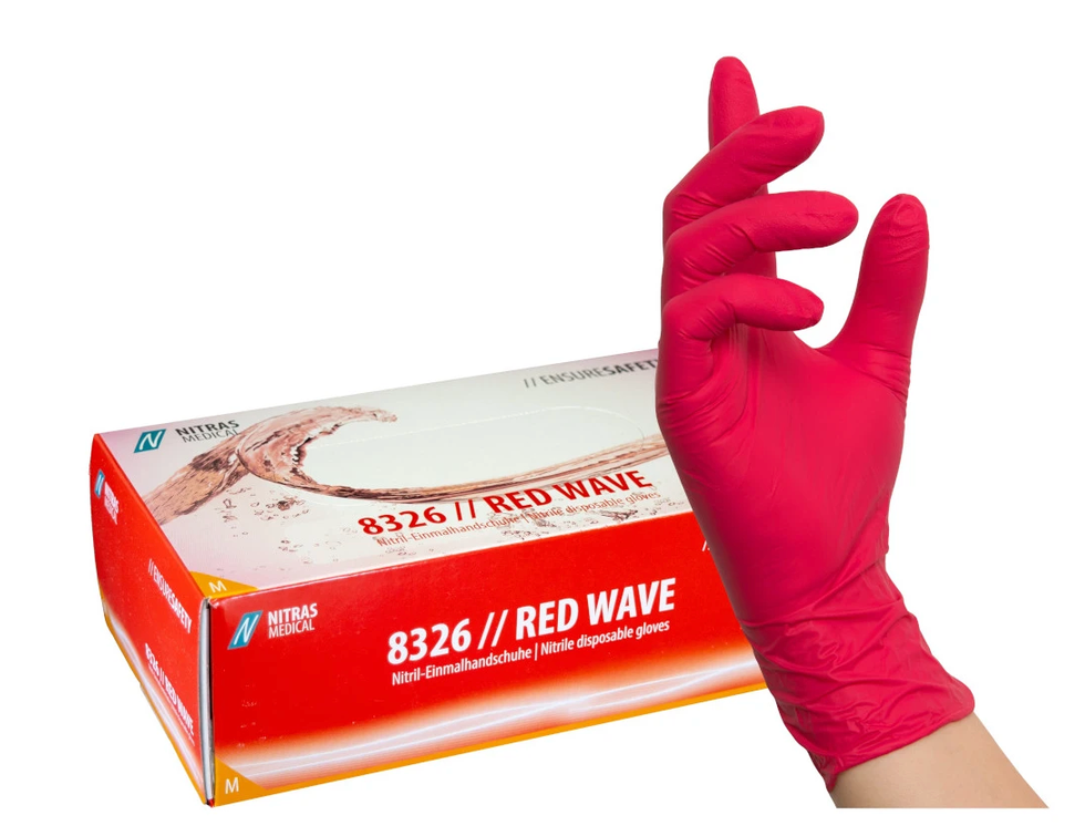 RED WAVE - Nitril Gloves I Color RED