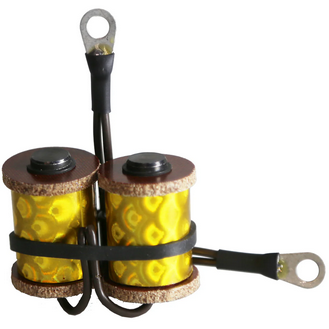 Coils with Yellow/Shine Tape/FiberWasher - 1-1/8" 8 Wrap With Capacitor #25