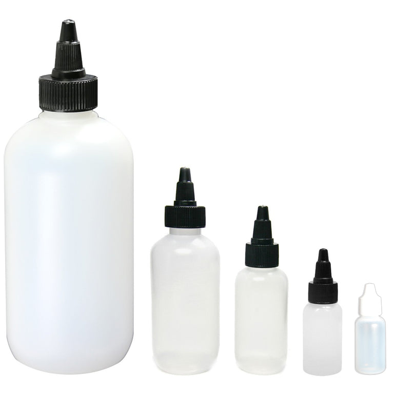 Boston round bottles with clear top – 4 oz